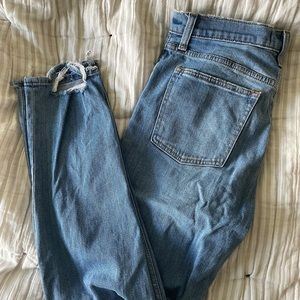 Abercrombie and Fitch, the skinny, high-rise, distressed